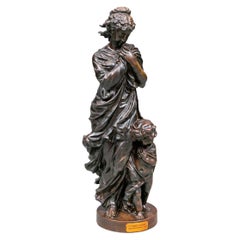 Bronze français « French » attribué à Jean-Louis Gregoire, « La Mere Et L'enfant »