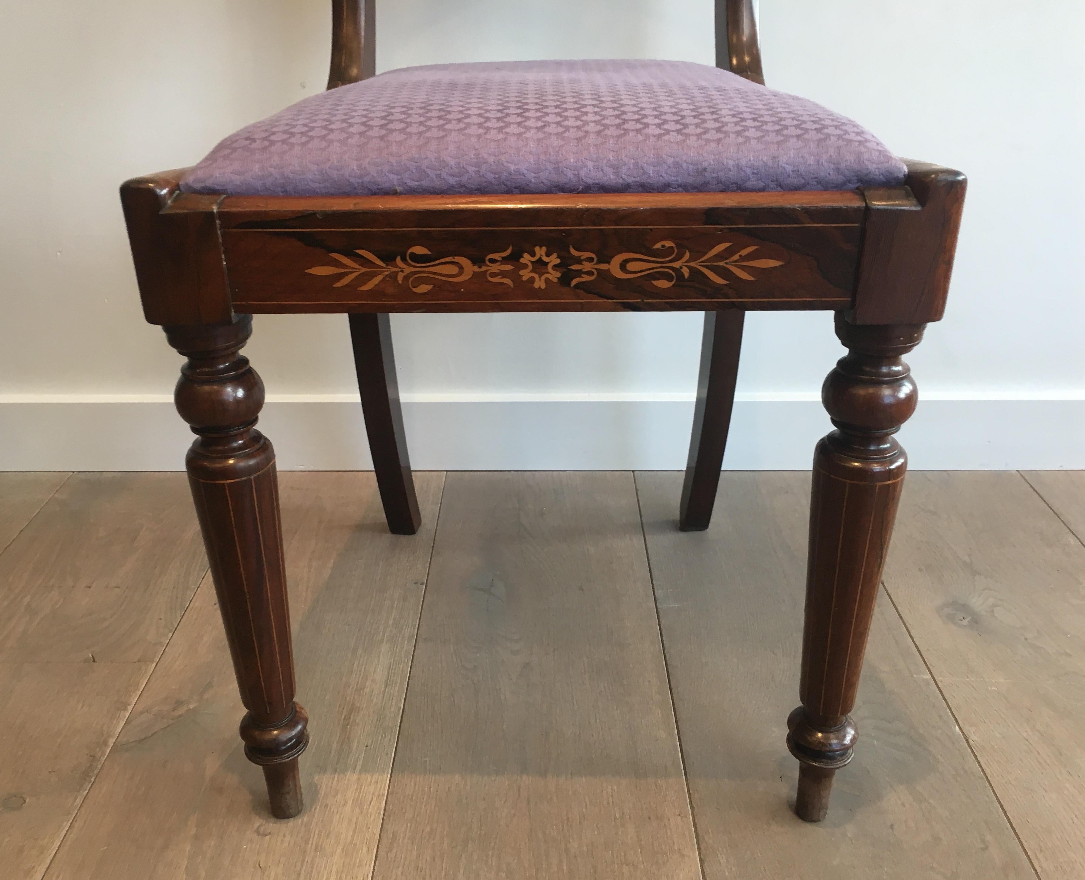 Charles the Xth Rosewood and Lemon Tree Chair Attributed to Jeanselme '3 Chairs' 7