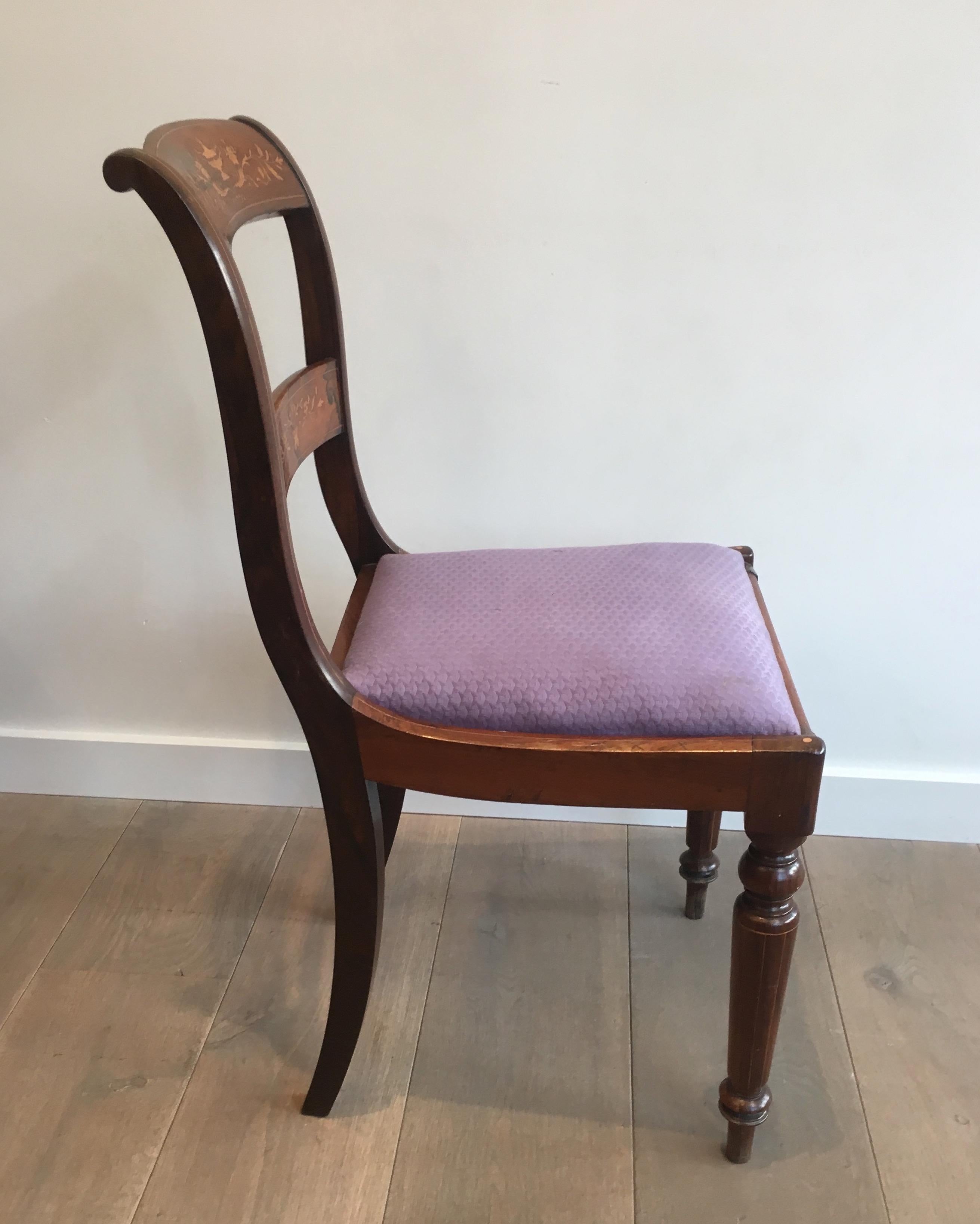 Charles the Xth Rosewood and Lemon Tree Chair Attributed to Jeanselme '3 Chairs' 11
