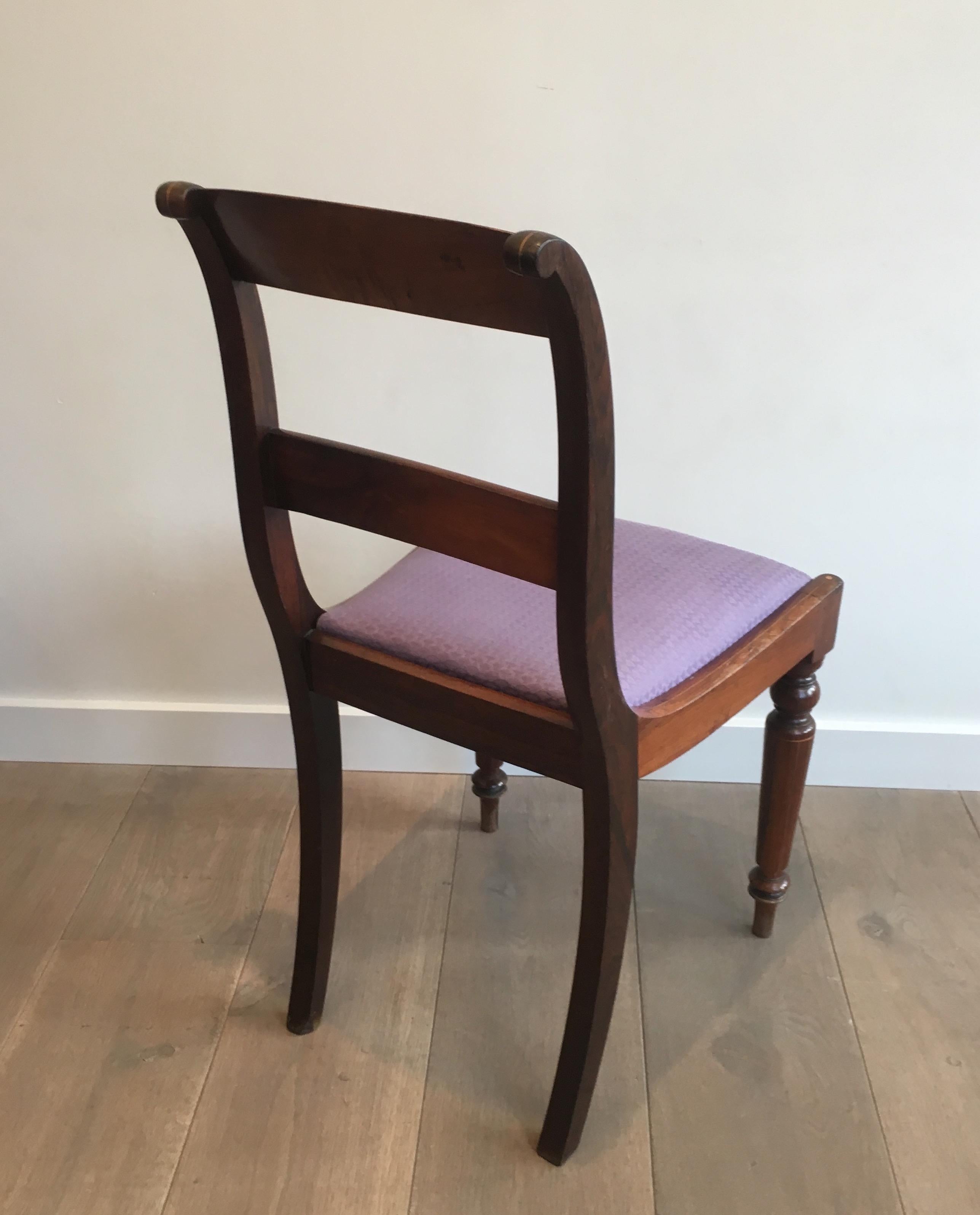 Charles the Xth Rosewood and Lemon Tree Chair Attributed to Jeanselme '3 Chairs' 12
