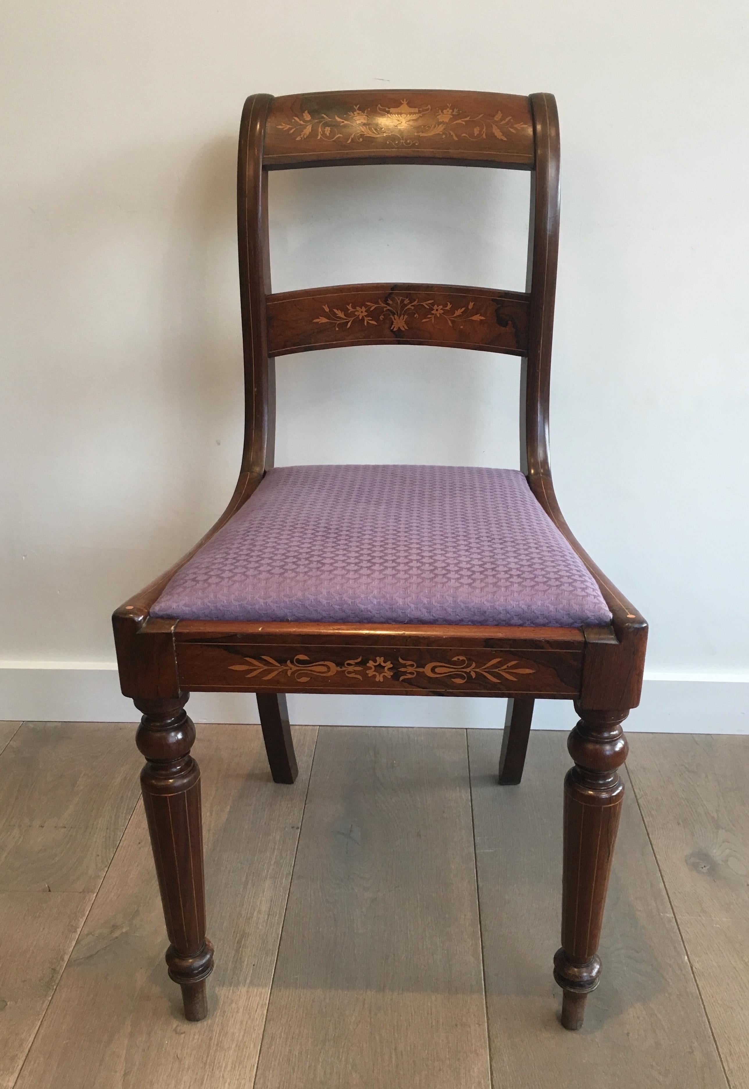 Charles the Xth Rosewood and Lemon Tree Chair Attributed to Jeanselme '3 Chairs' 13