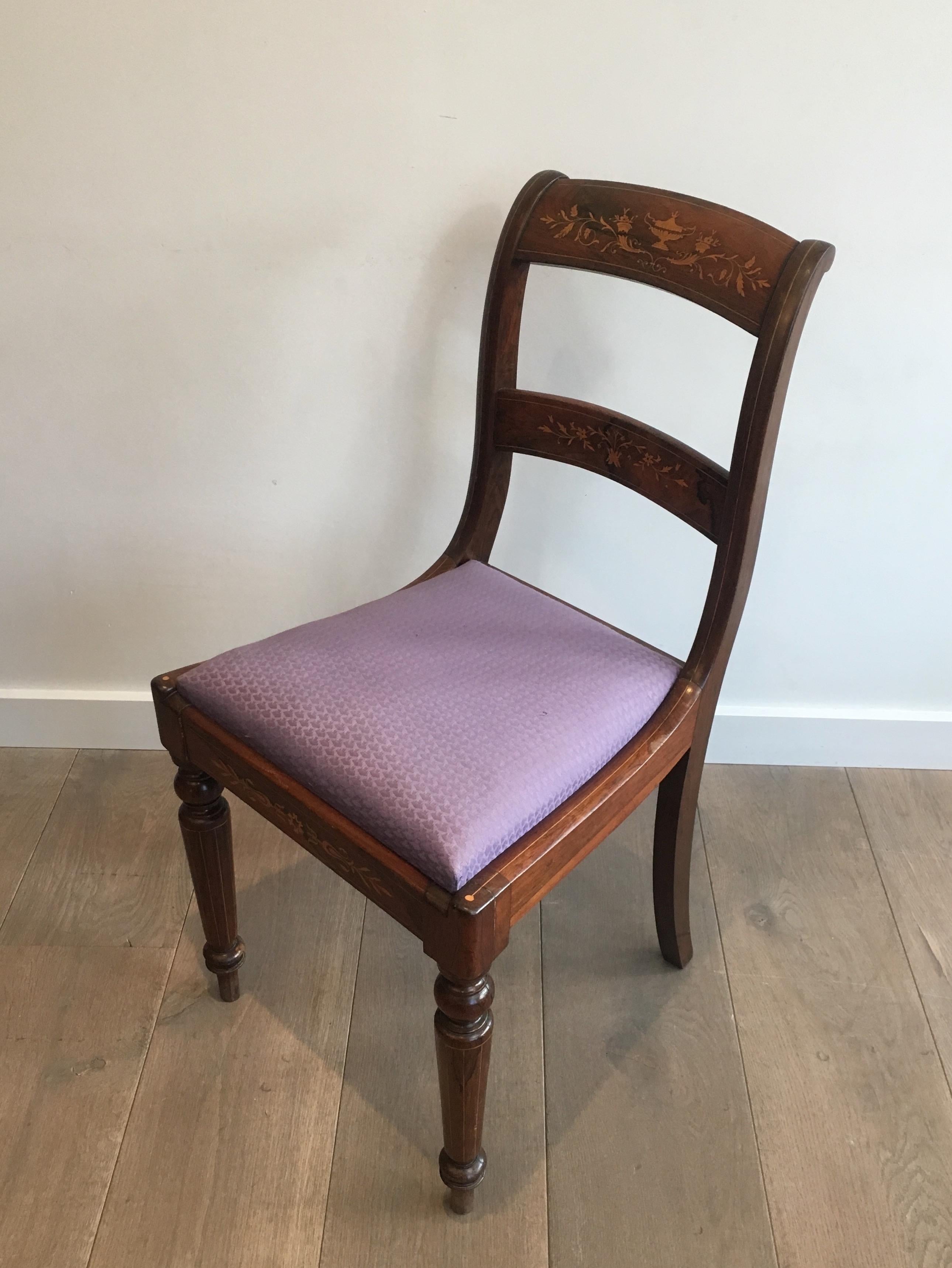 Charles the Xth Rosewood and Lemon Tree Chair Attributed to Jeanselme '3 Chairs' 14