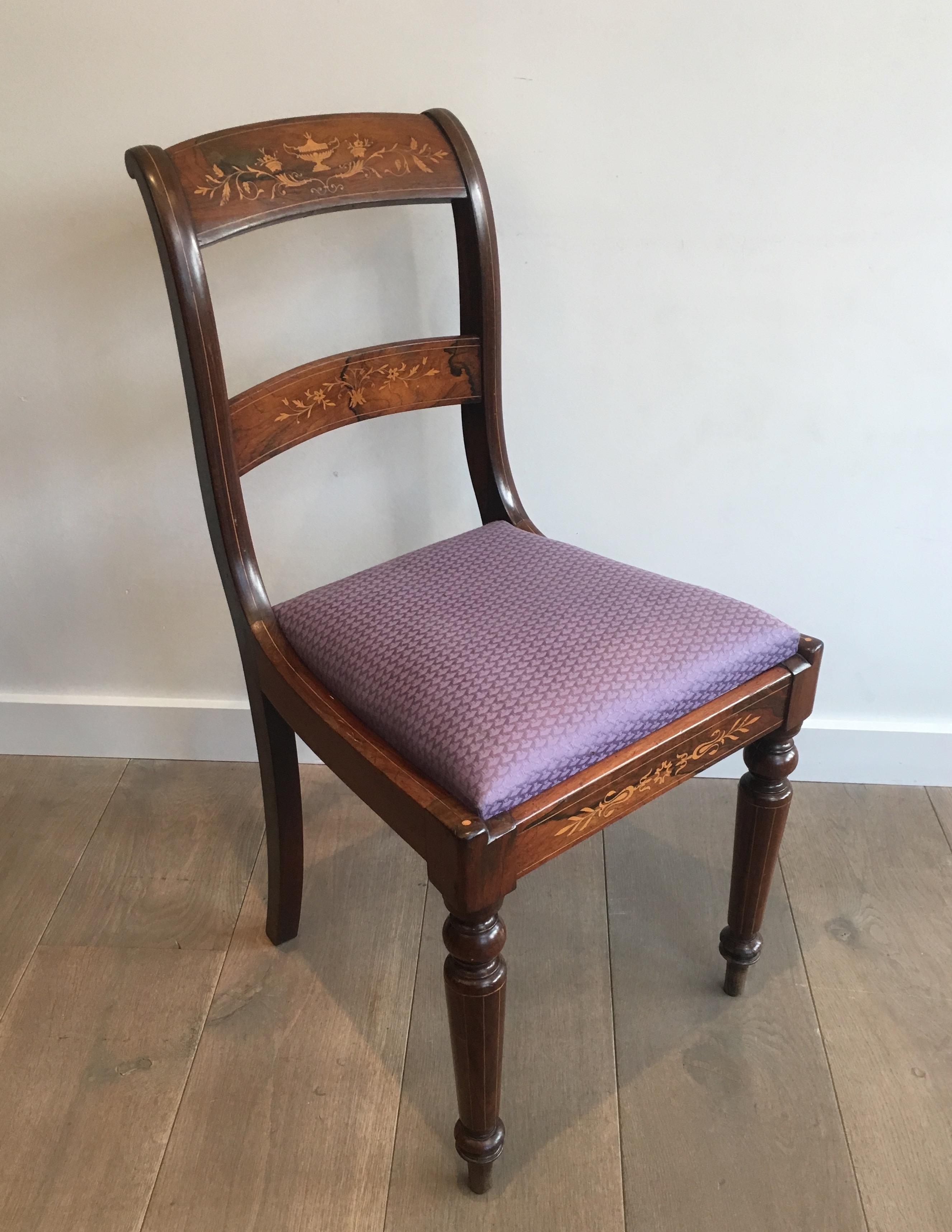 Charles the Xth Rosewood and Lemon Tree Chair Attributed to Jeanselme '3 Chairs' 3