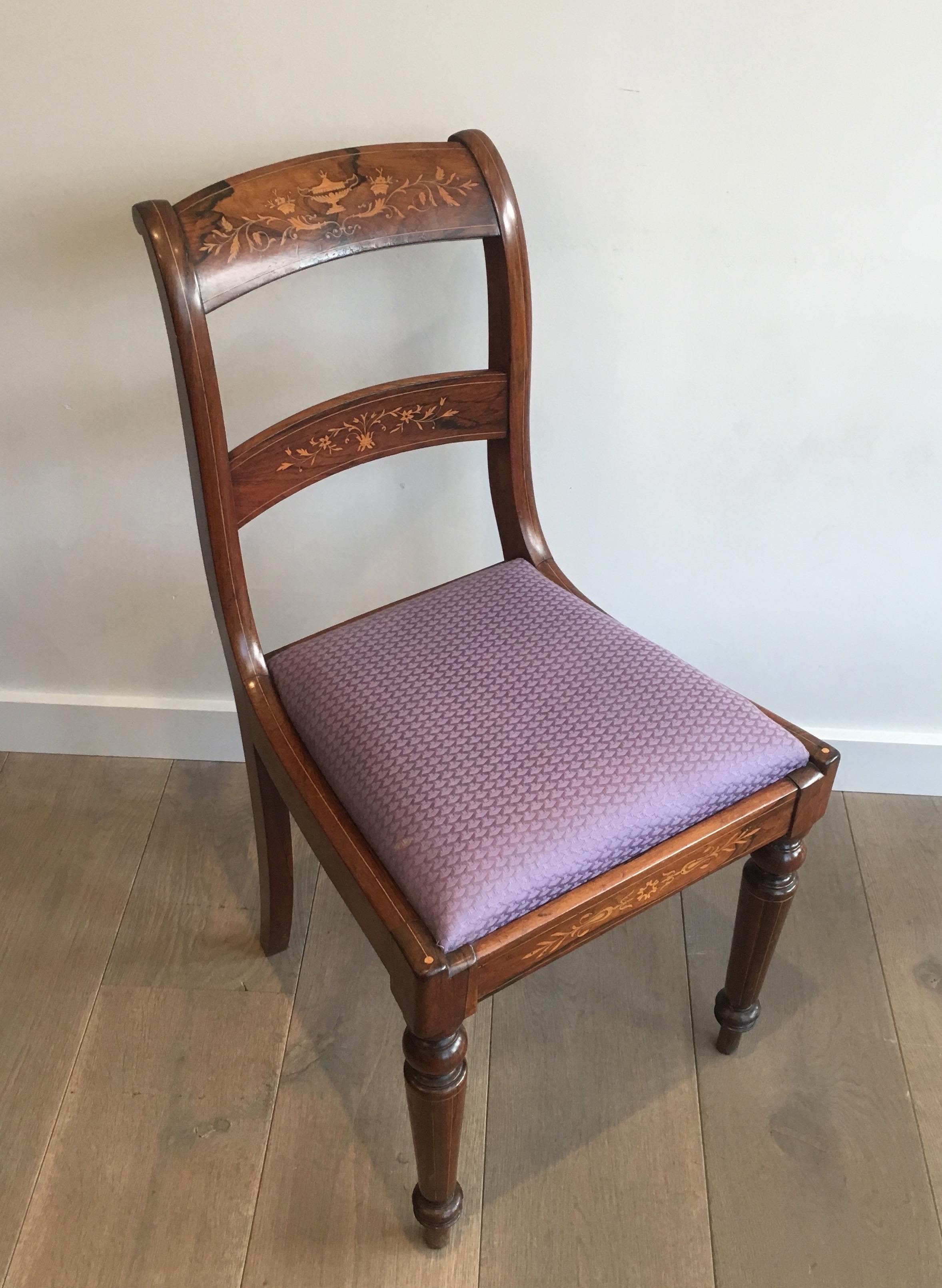 Attributed to Jeanselme, Pair of Charles the Xth Rosewood and Lemon Tree Chairs 5