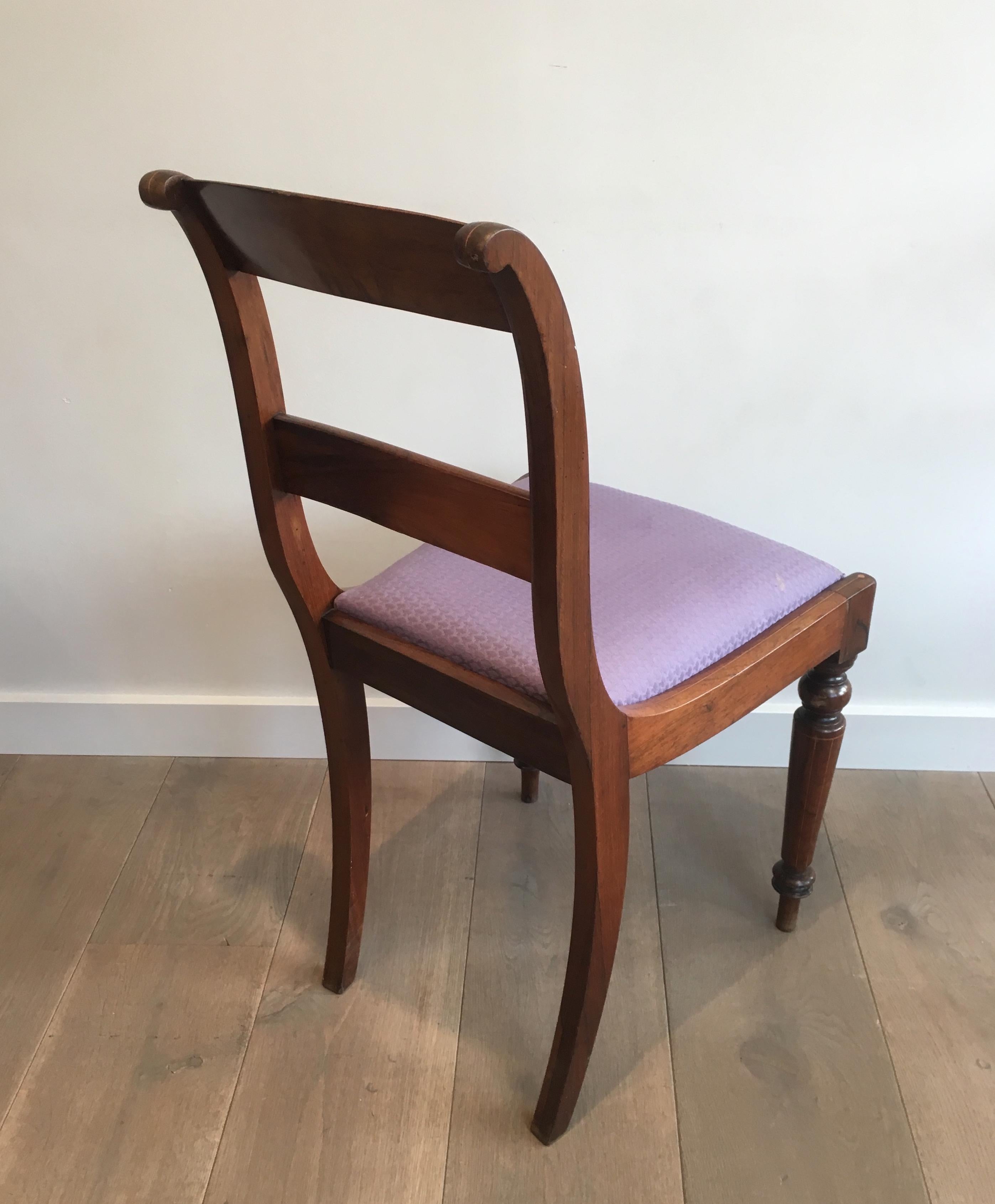 Attributed to Jeanselme, Pair of Charles the Xth Rosewood and Lemon Tree Chairs 6