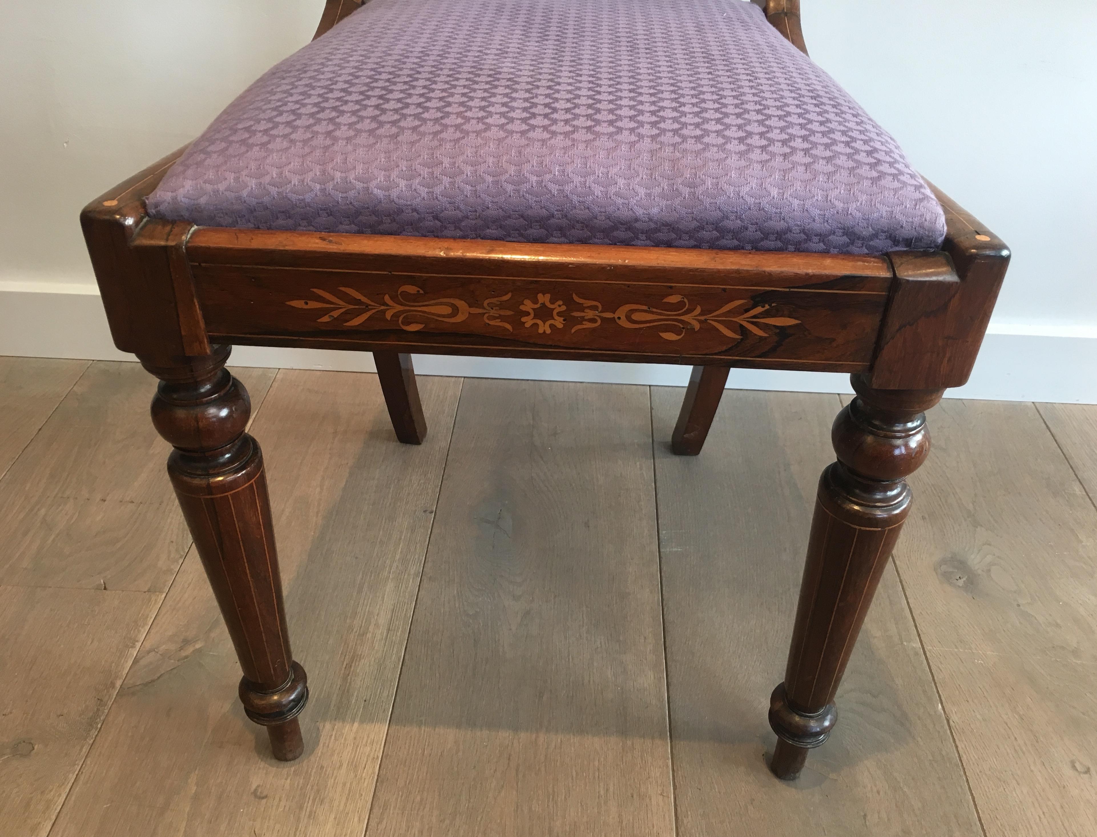 Attributed to Jeanselme, Pair of Charles the Xth Rosewood and Lemon Tree Chairs 9