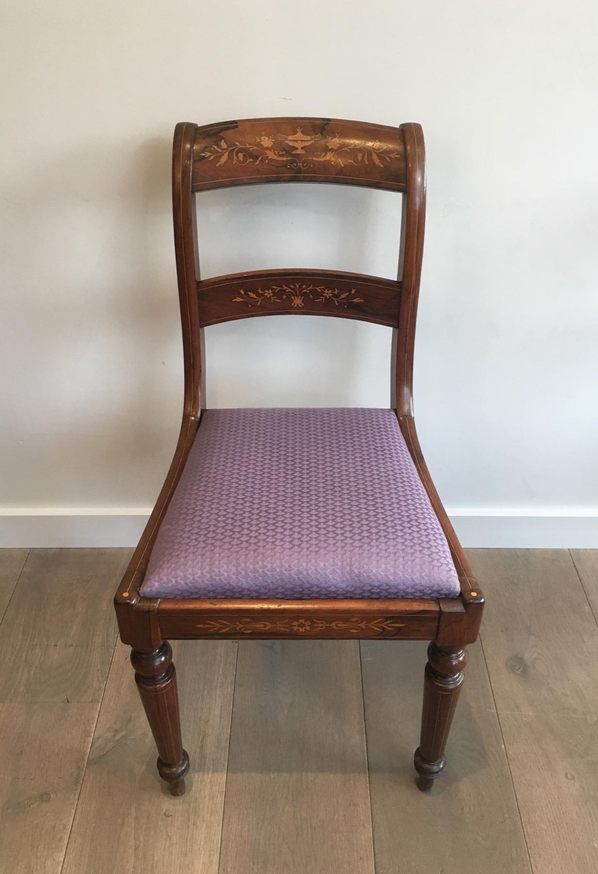 French Attributed to Jeanselme, Pair of Charles the Xth Rosewood and Lemon Tree Chairs