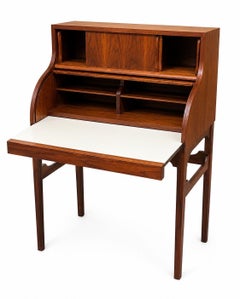 Attributed to John Keal for Brown Saltman Walnut Tambour Roll Top Desk