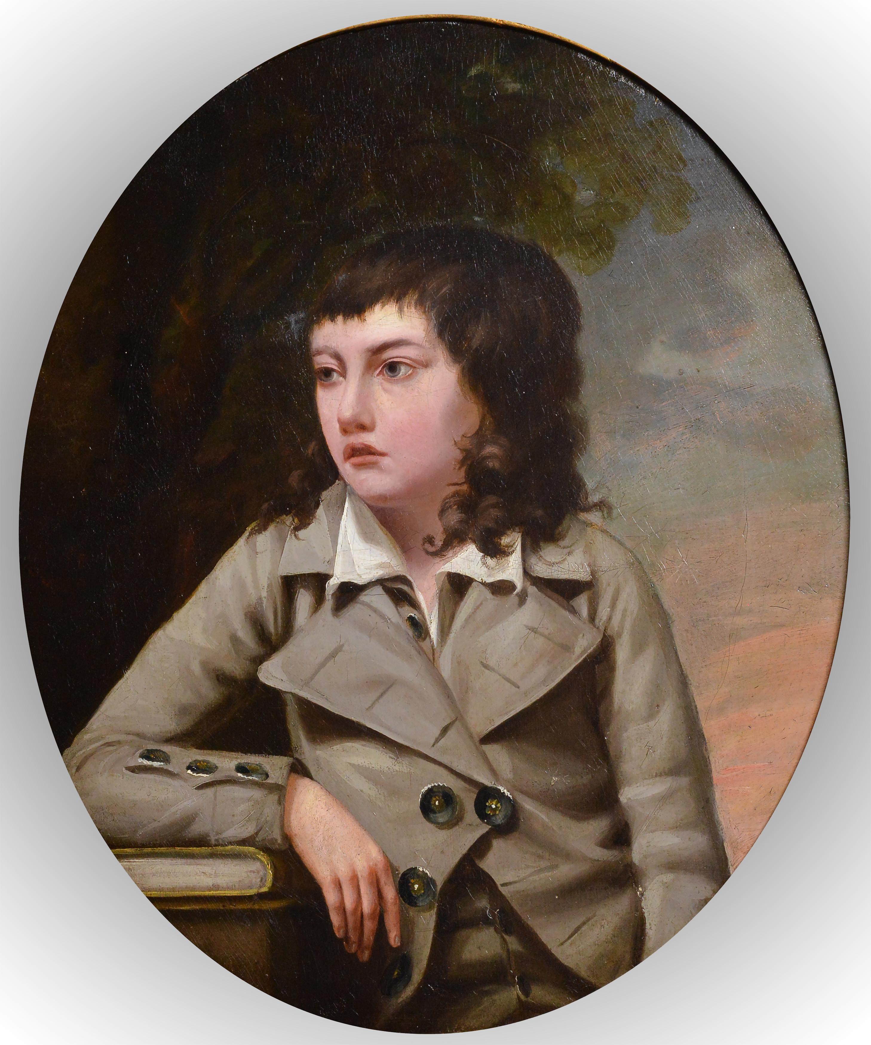 Portrait d'un adolescent étudiant, peinture à l'huile du 18e siècle par un maître britannique - Painting de Attributed to John Opie R.A