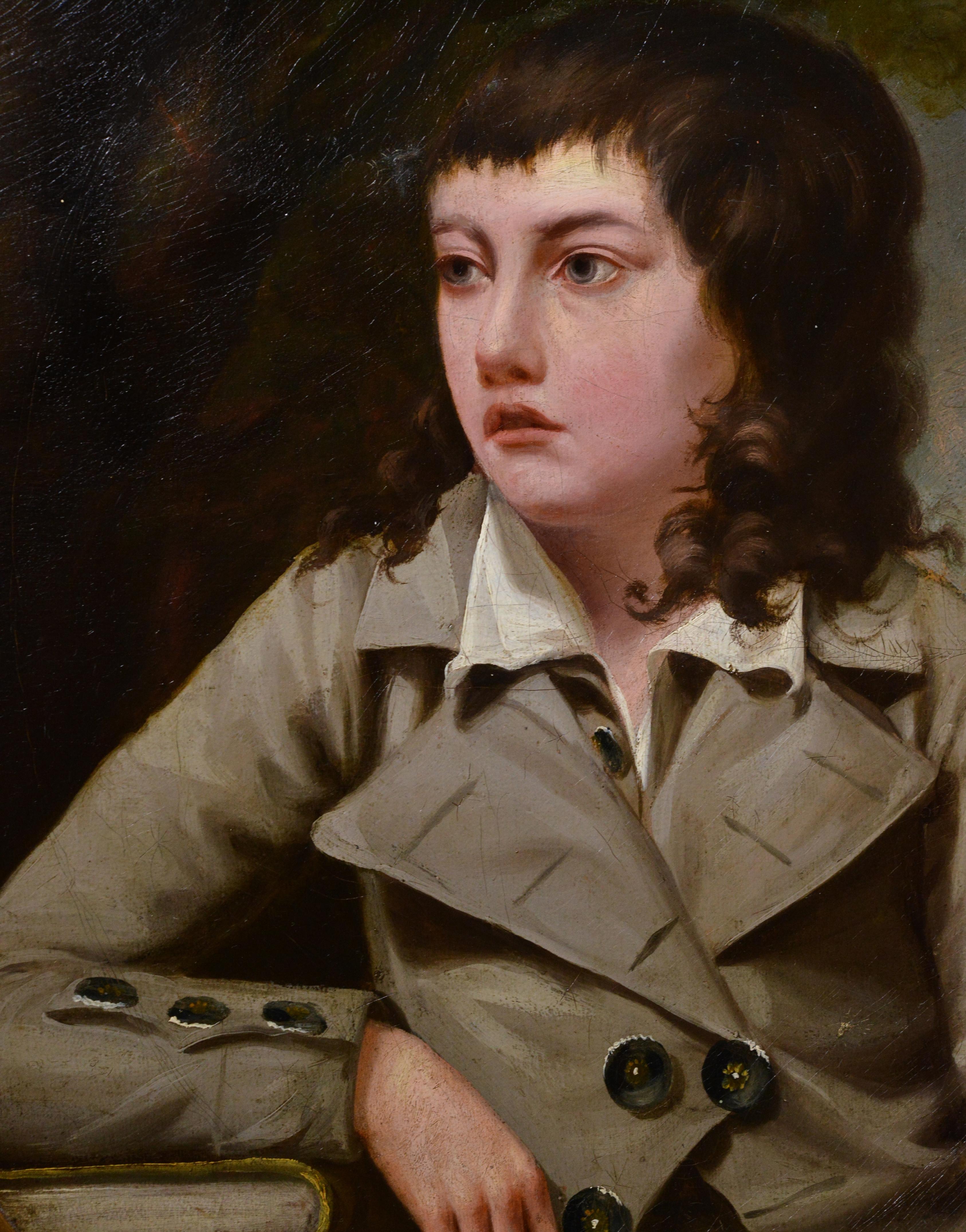 Portrait d'un garçon âgé de 12 à 14 ans peint à la fin du XVIIIe siècle, probablement par NO AGE John Opie, 1761 - 1807 (ou son studio, cercle), peintre d'histoire et de portraits anglais. Il a peint de nombreux grands hommes et femmes de son