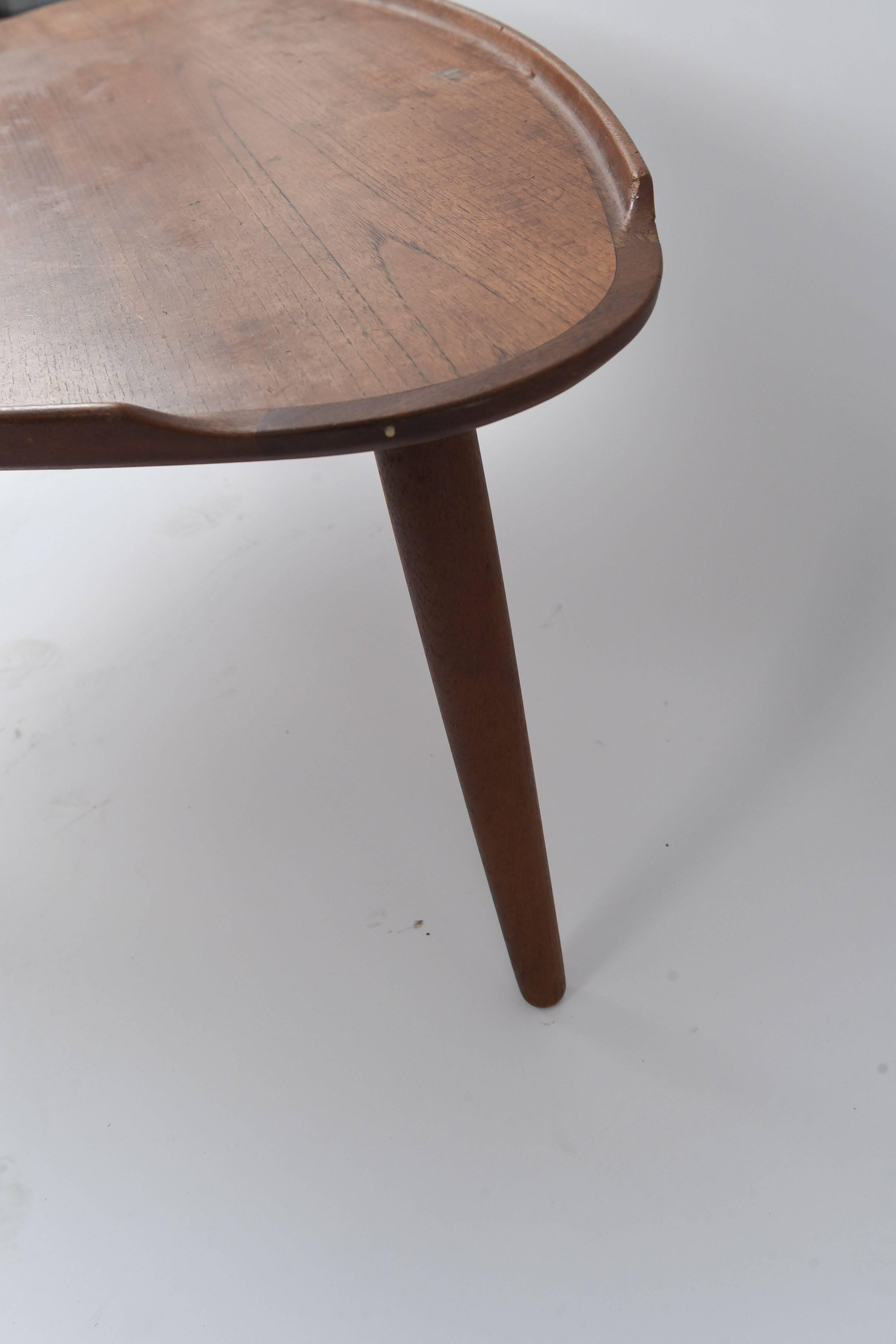 Wood Attributed to Kai Kristiansen Guitar Pick Triangular Table