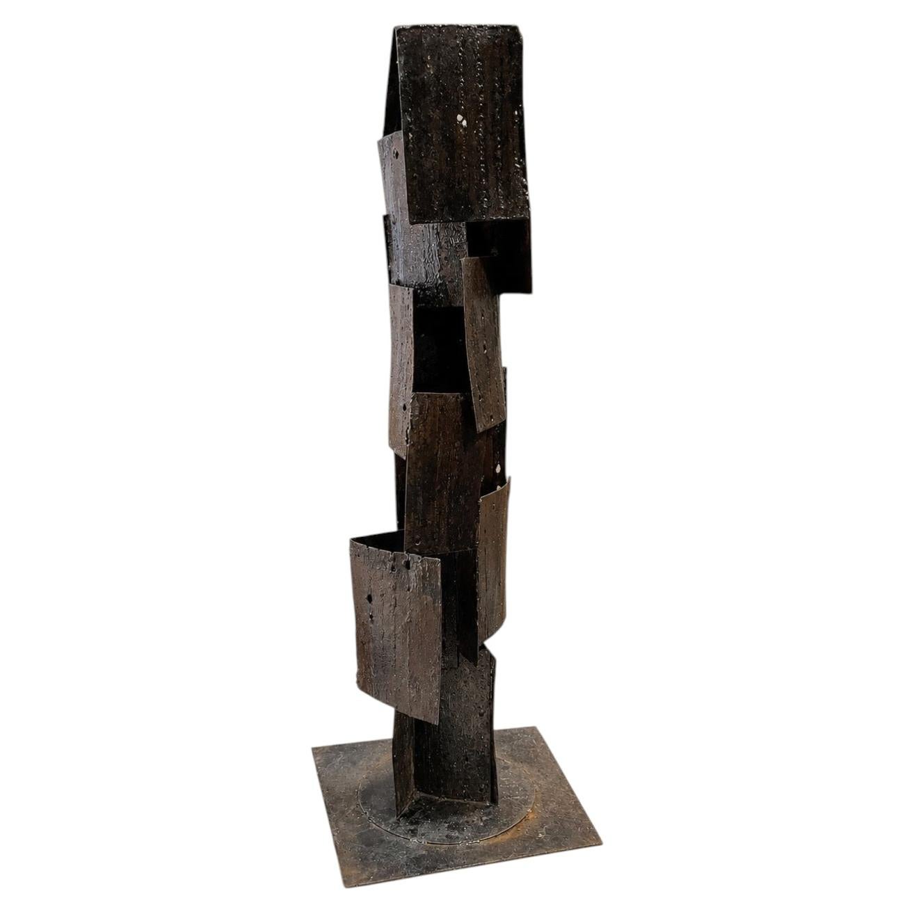 Attributed to KELY (Justin Kabré) Large Brutalist Welded Steel Sculpture, 20th