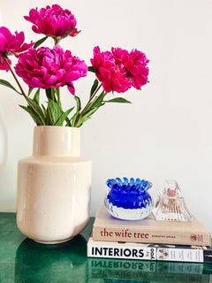 Attributed to Ladislav Oliva Czech Cobalt Blue Art Glass Bowl Ashtray, 1970s