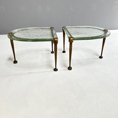 Attributed to Lothar Klute, set of two half-rounded coffee tables, 1980