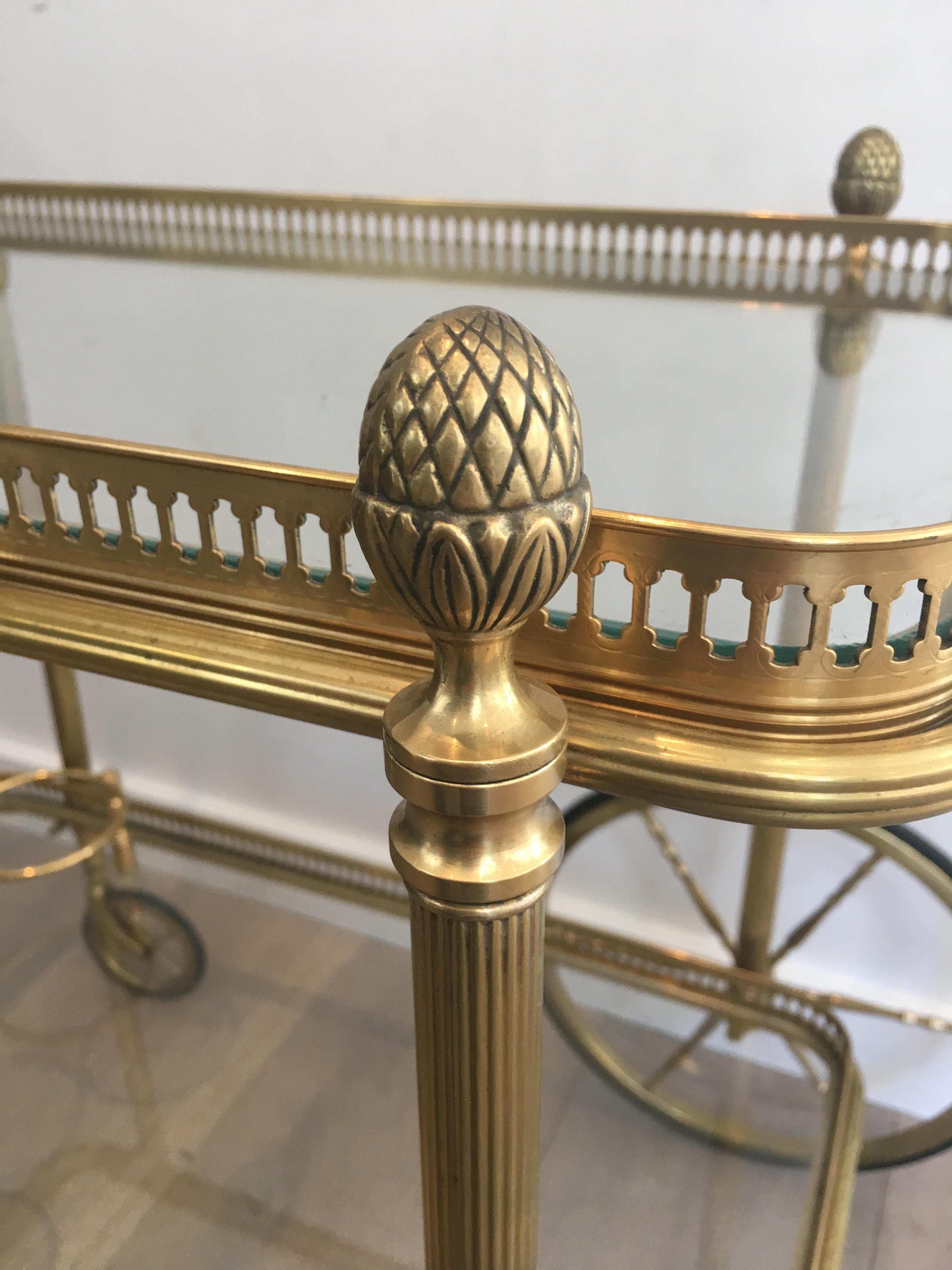 Attributed to Maison Bagués. Neoclassical Style Brass Bar Cart 3