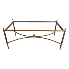 Attributed to Maison Bagués, Neoclassical Style Brass Coffee Table, French