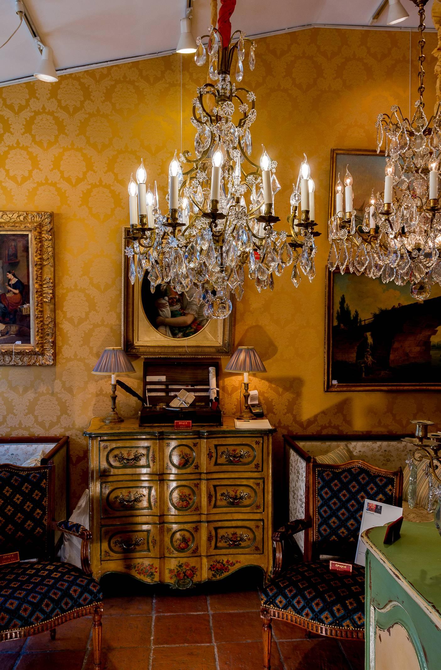 Attributed to Maison Baguès, Early 20th Century Ormolu and Crystal Chandelier 6
