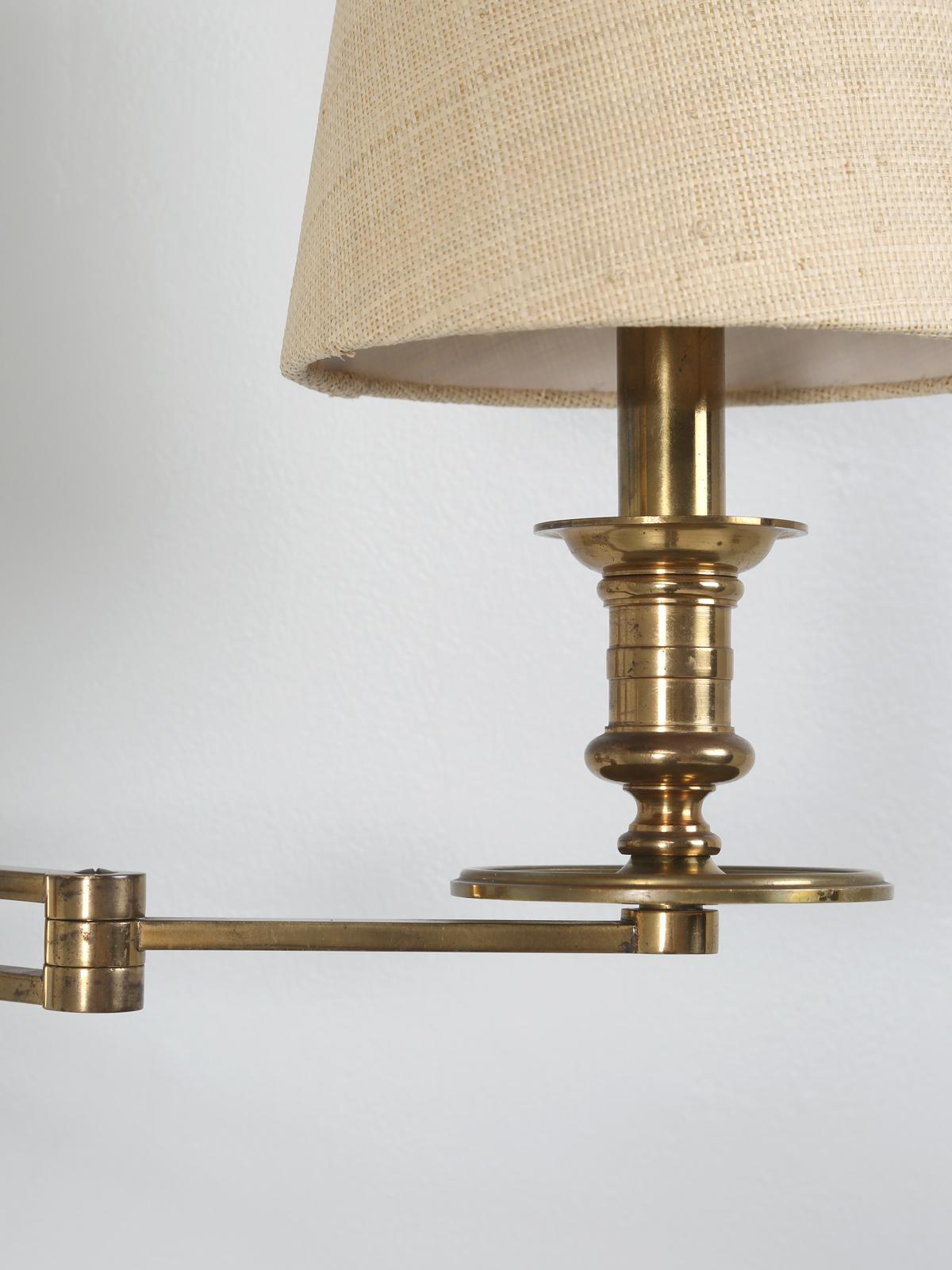 Attributed to Maison Jansen Articulated Brass Wall Lights, Sconces circa 1940's 6