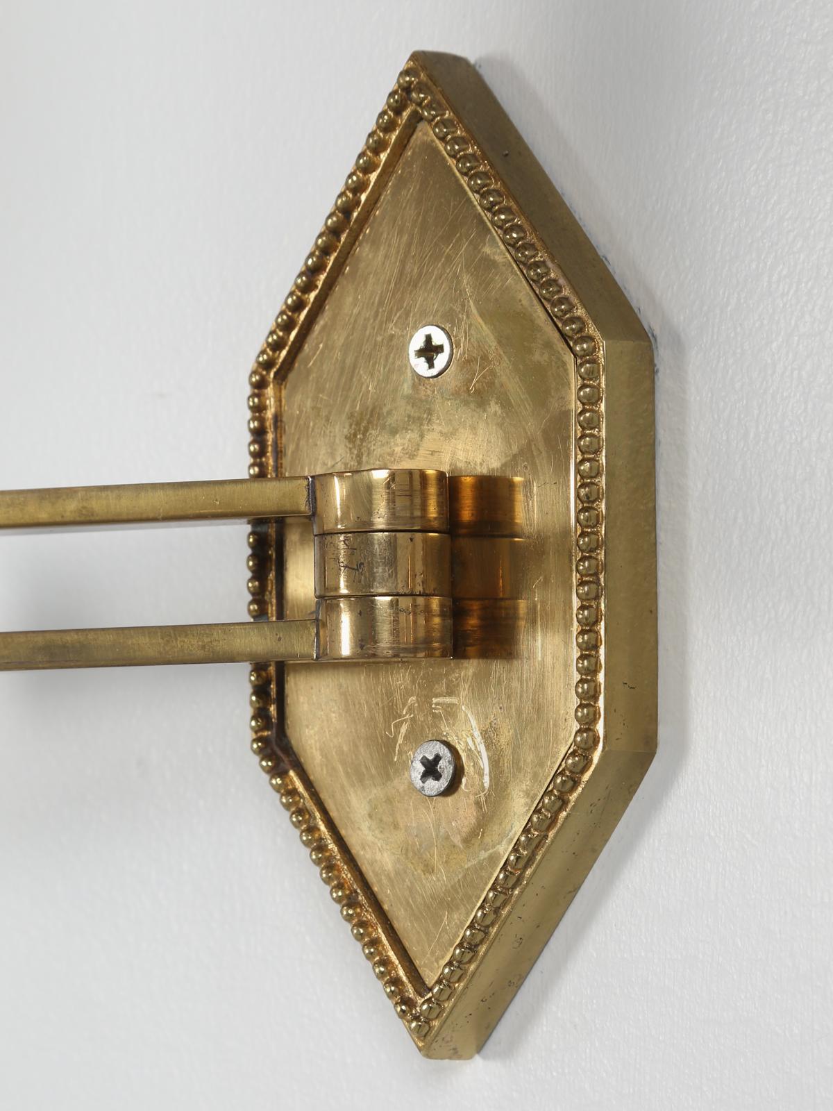 Mid-20th Century Attributed to Maison Jansen Articulated Brass Wall Lights, Sconces circa 1940's