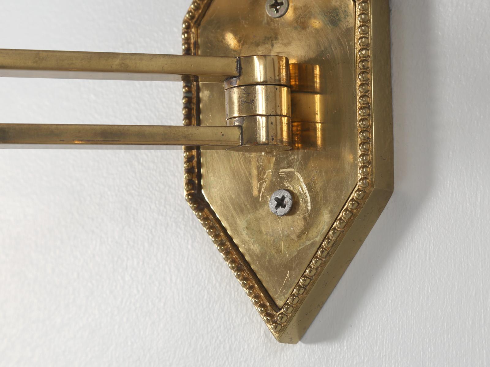 Attributed to Maison Jansen Articulated Brass Wall Lights, Sconces circa 1940's 1