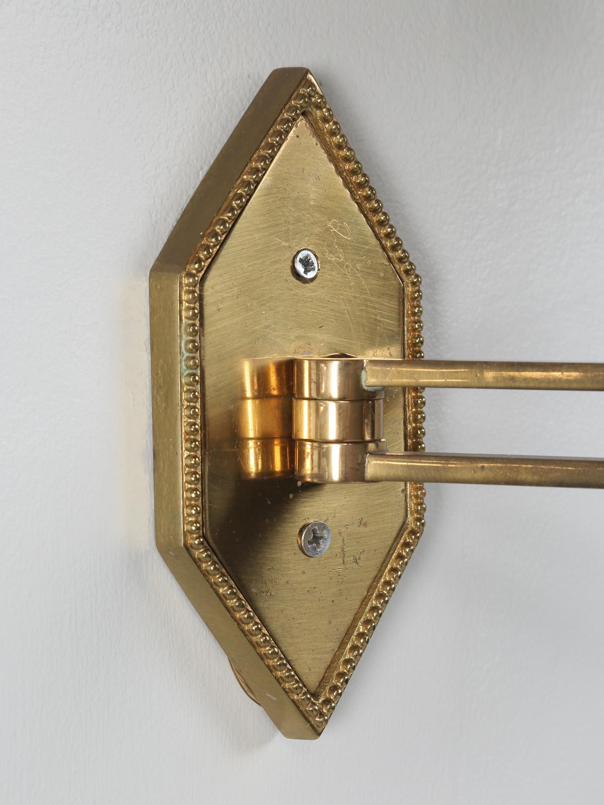 Attributed to Maison Jansen Articulated Brass Wall Lights, Sconces circa 1940's 2