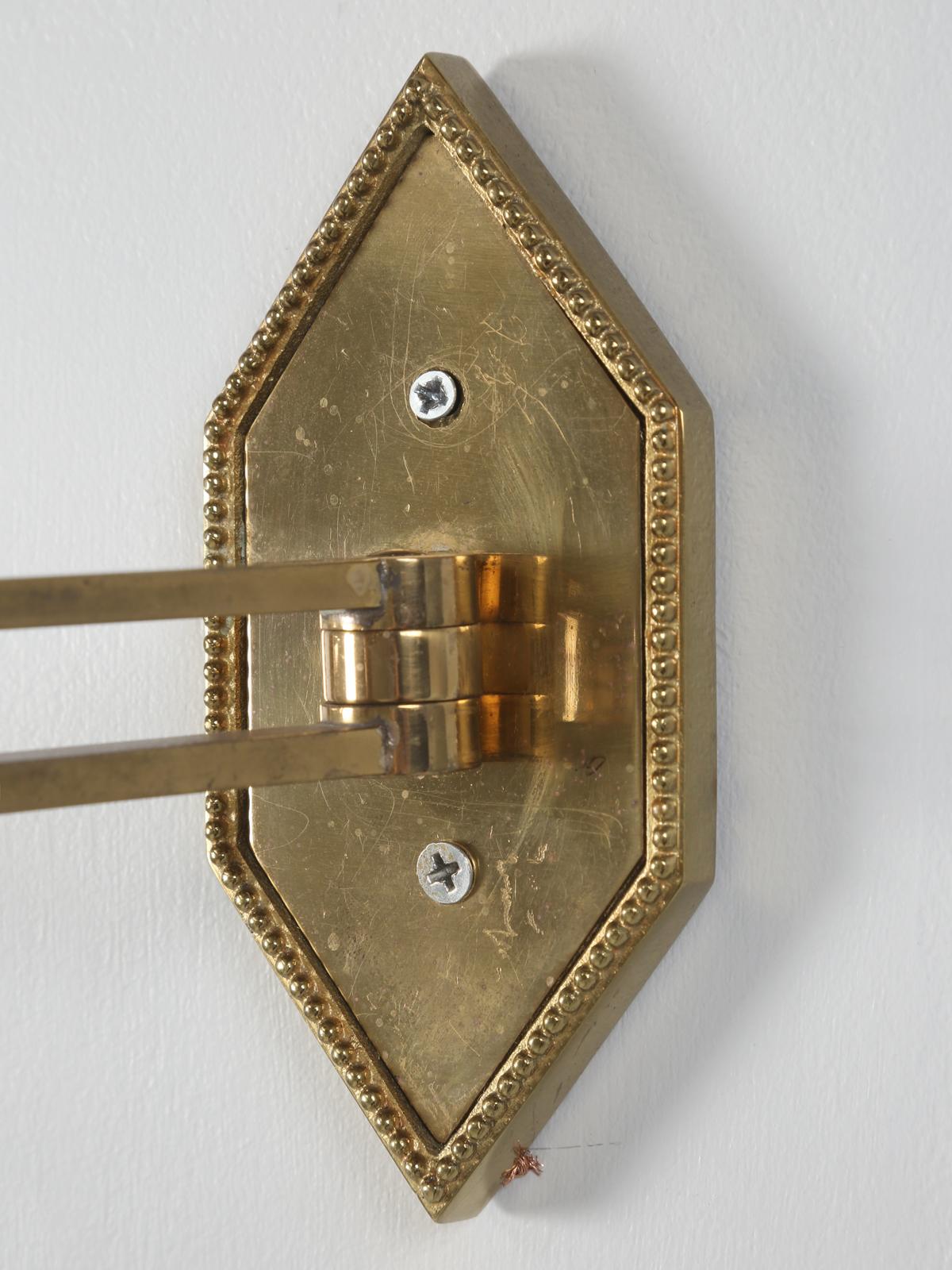 Attributed to Maison Jansen Articulated Brass Wall Lights, Sconces circa 1940's 3