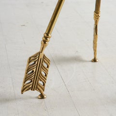 Attributed to Maison Jansen Brass Tripod Table with Arrow Motif