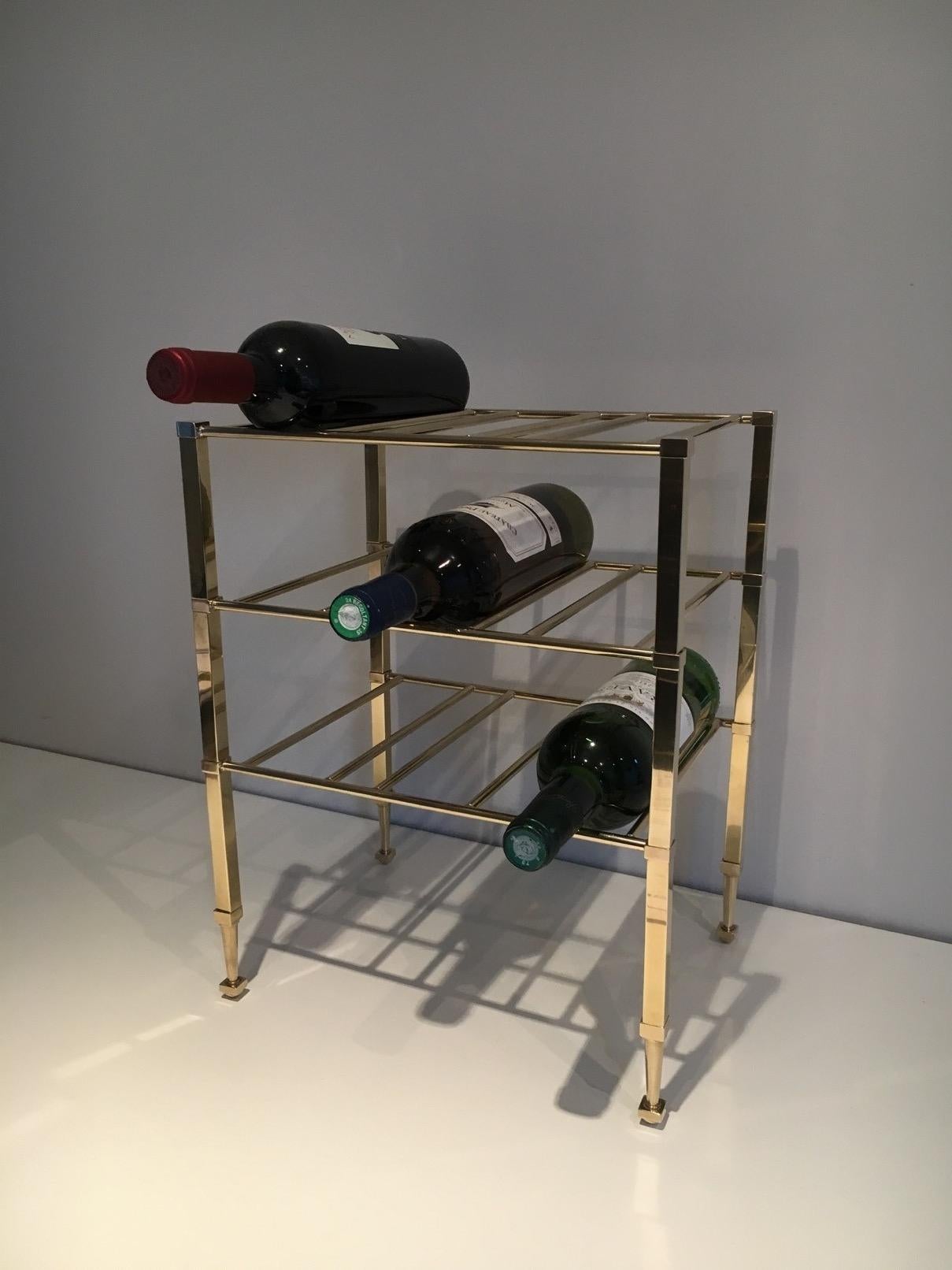 Maison Jansen zugeschrieben, Weinflaschenständer aus Messing, französisch, um 1940 (Neoklassisch) im Angebot