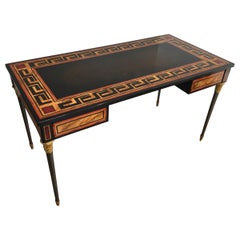 Attributed to Maison Jansen, Neoclassical Drawer Desk with Greek Keys Decor