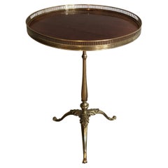 Attributed to Maison Jansen, Neoclassical Style Brass and Mahogany Side Table