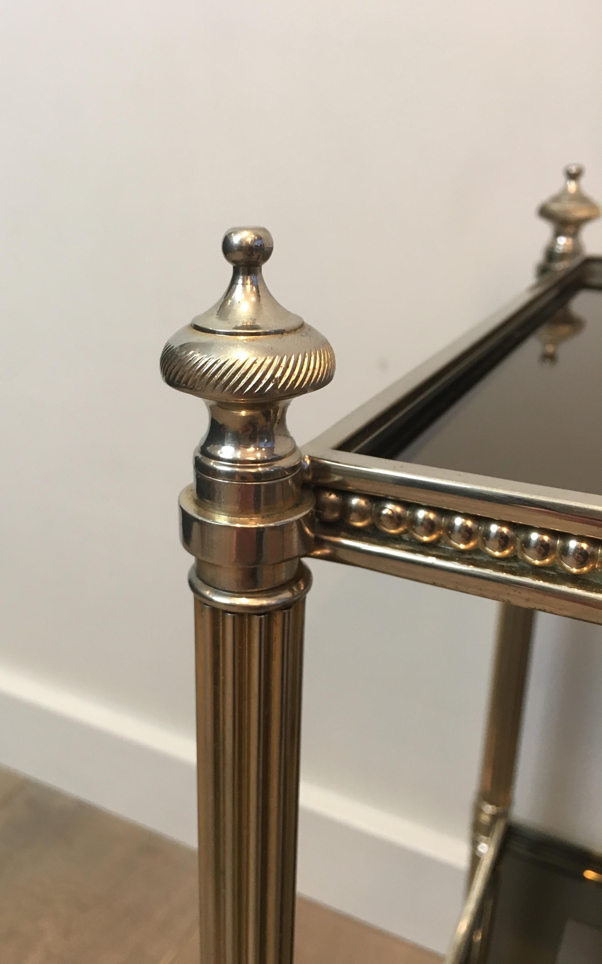 Pair of Neoclassical Stye Silvered Side Tables Attributed to Maison Jansen 11