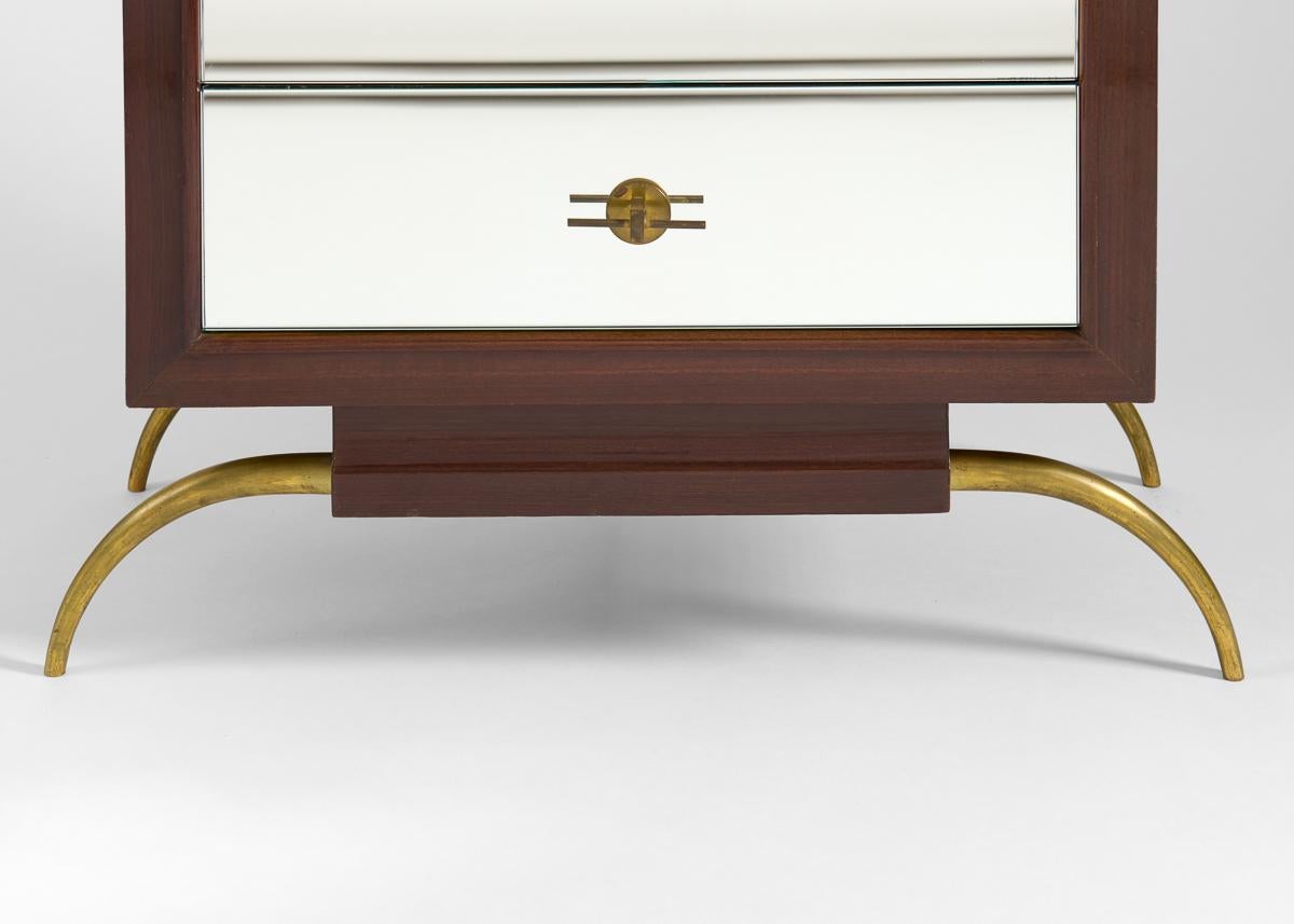 French Attributed to Maurice Dufrene, Mirrored Chest of Drawers, France, C. 1936 For Sale