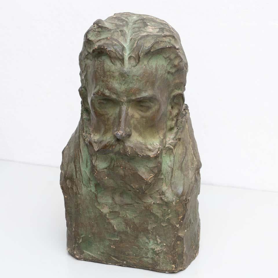 Spanish Attributed to Miquel Blay Plaster Bust Plaster Sculpture, circa 1914