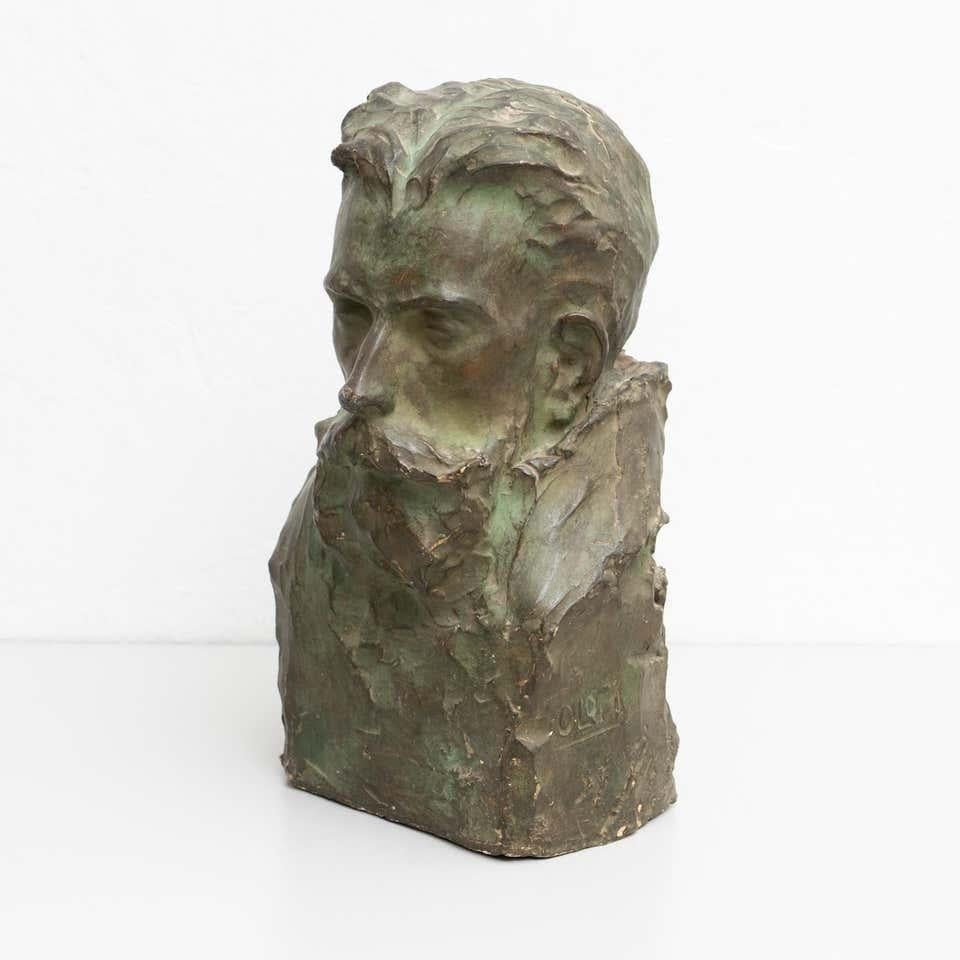 Sculpture de buste en plâtre attribuée à Miquel Blay, circa 1930 en vente 2