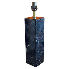 Attributed to Nessen Studio Black Marble Modernist Table Lamp, circa 1970s