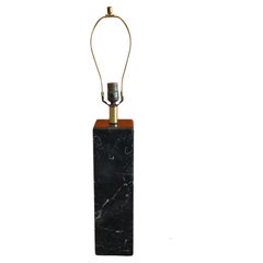 Attributed to Nessen Studio Black Marble Modernist Table Lamp, circa 1970s