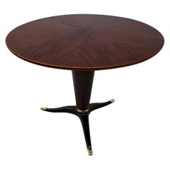 Attributed to Paolo Buffa Mid-Century Modern Italian Walnut Round Table, 1950s