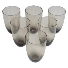 Attributed to Per Lutken for Holmegaard Six Cocktail or Water Glasses