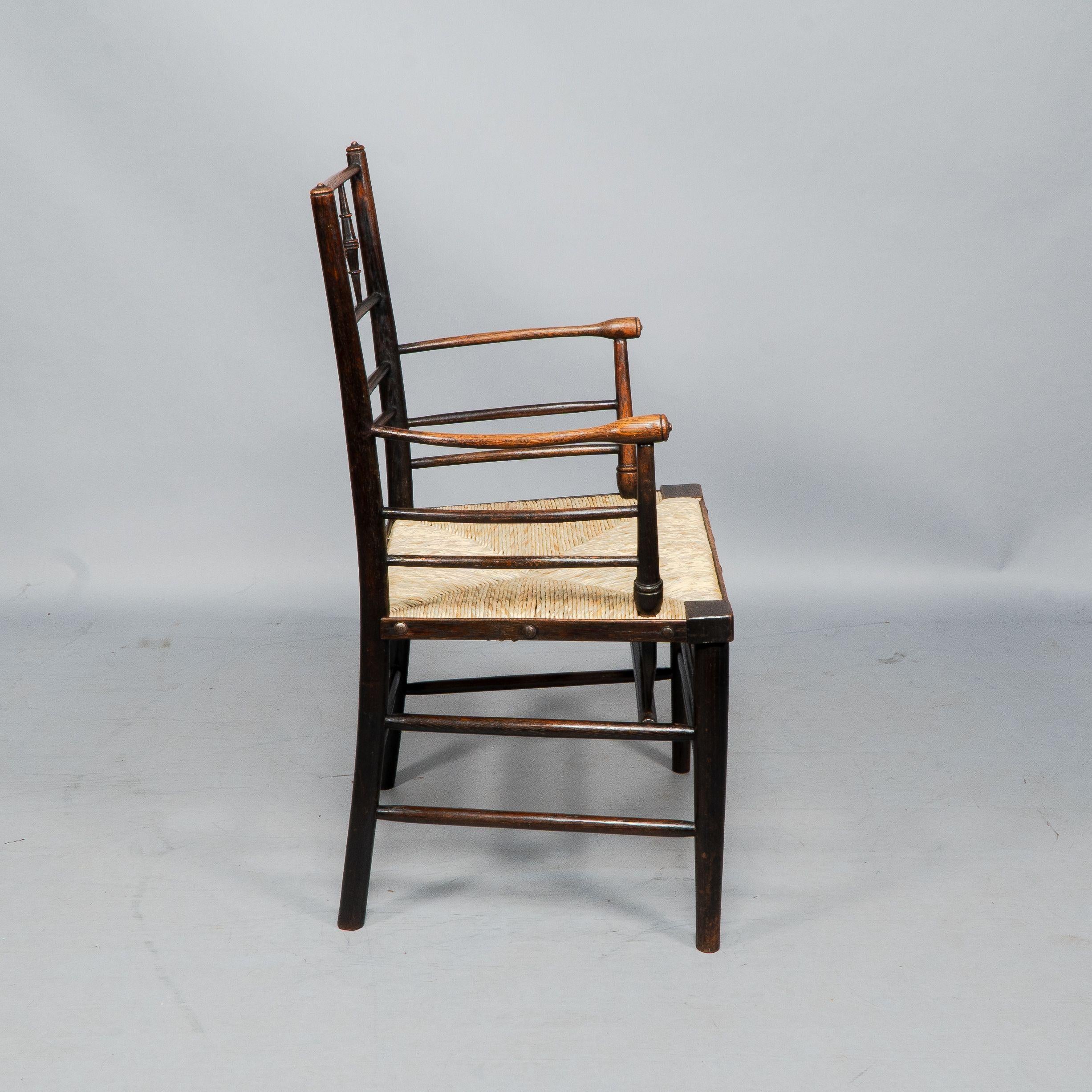 Attributed to Philip Webb Rare pair of large Sussex Armchairs, fully restored For Sale 2