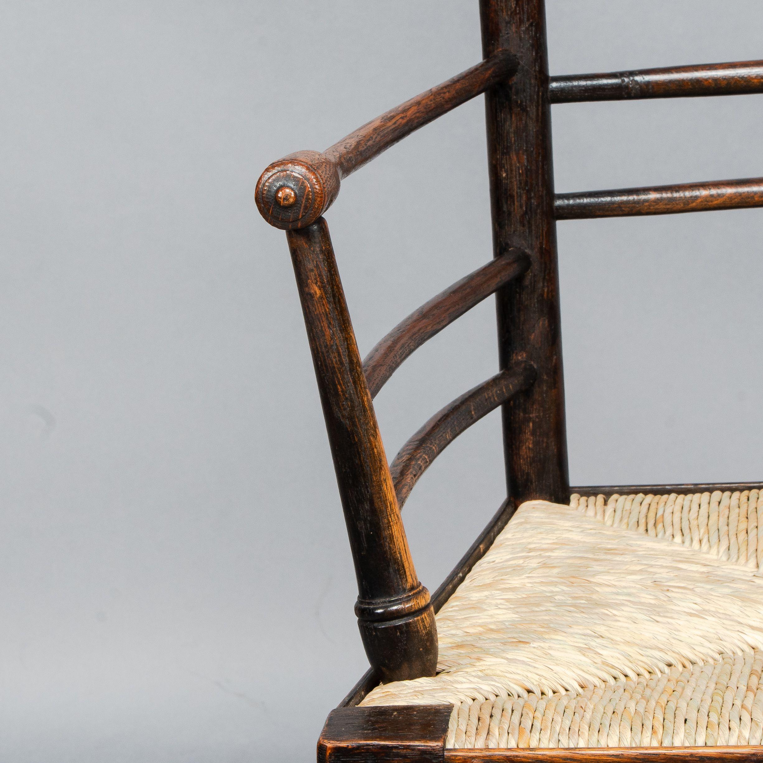 Attributed to Philip Webb Rare pair of large Sussex Armchairs, fully restored For Sale 7
