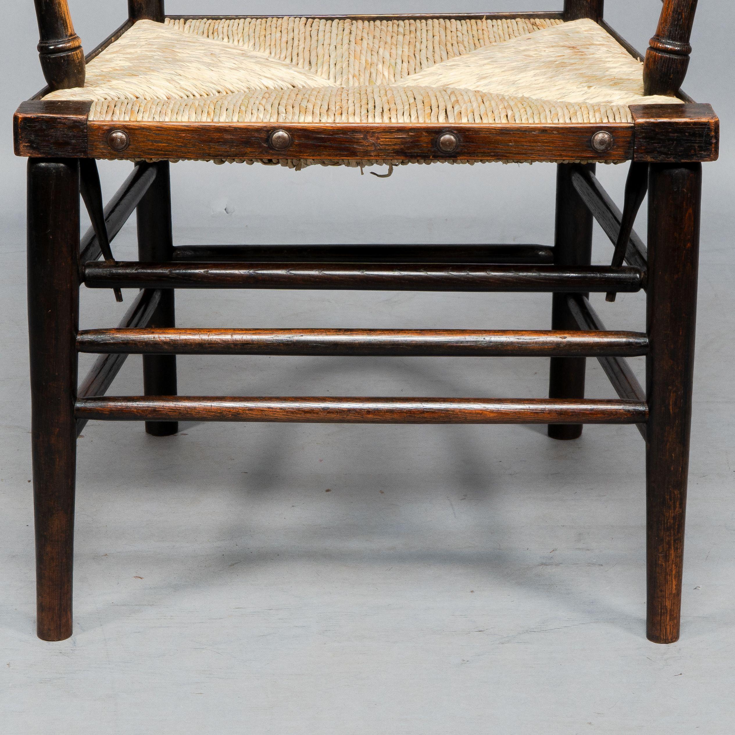 Attributed to Philip Webb Rare pair of large Sussex Armchairs, fully restored For Sale 9