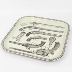 Piero Fornasetti Studio, Pistol Barware Metal Serving Tray, 1960s