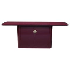 Attributed to Pierre Cardin Burgundy Lacquered Sideboard