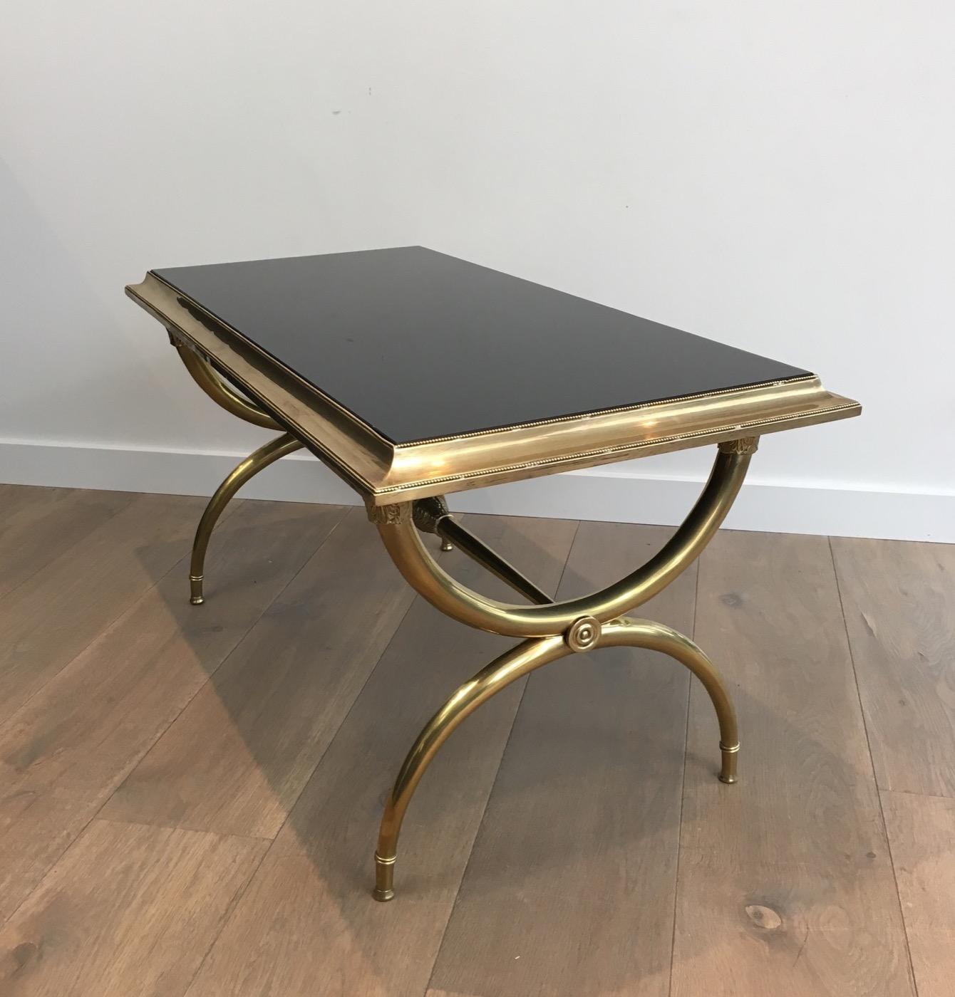 Attributed to Raymond Subes, Neoclassical Bronze and Bass Coffee Table For Sale 8