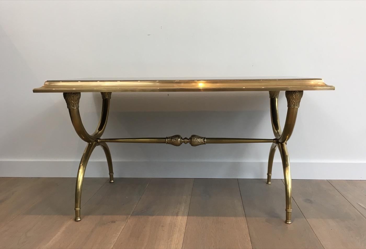 Attributed to Raymond Subes, Neoclassical Bronze and Bass Coffee Table For Sale 10