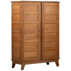 Attributed to René Gabriel, Two-Door Oak Armoire, France, 1940s