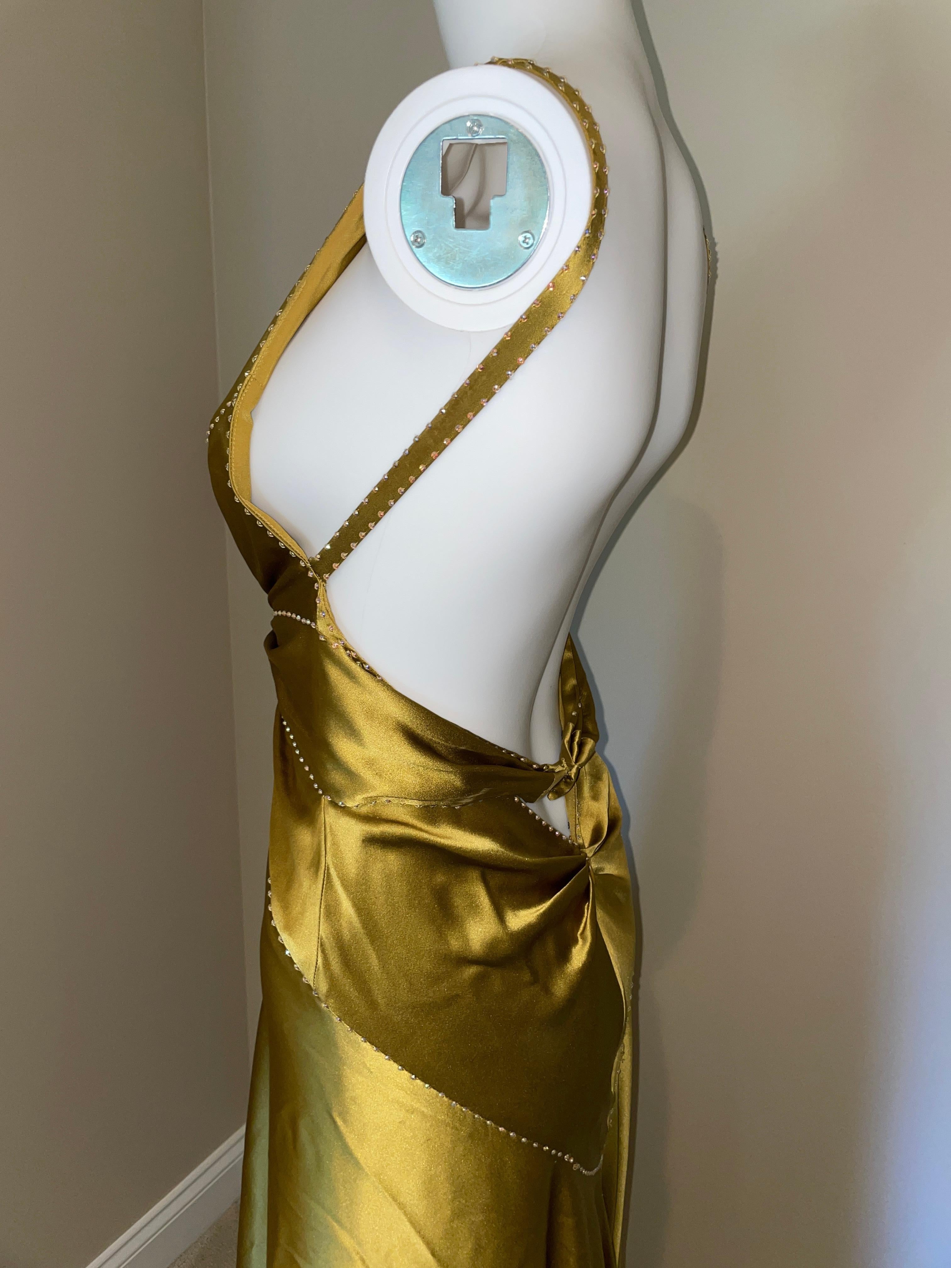 roberto cavalli gold dress