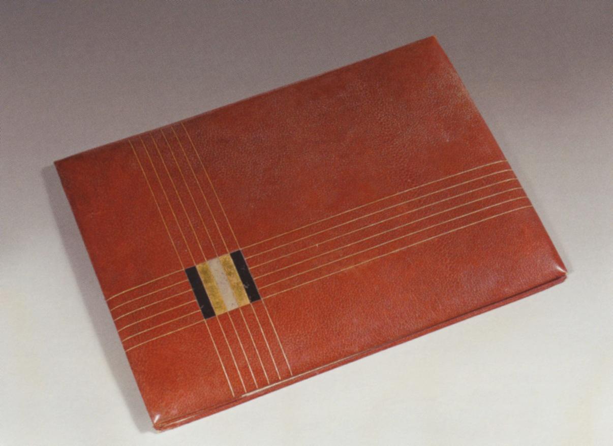 Art Deco Attributed to Rose Adler, Leather Desk Blotter, circa 1930 For Sale