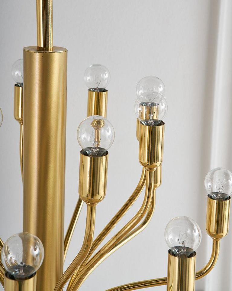 20th Century Vintage Brass Chandelier Attributed to Staff Leuchten