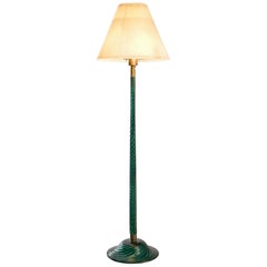 Attributed to Venini Floor Lamp in Green Glass